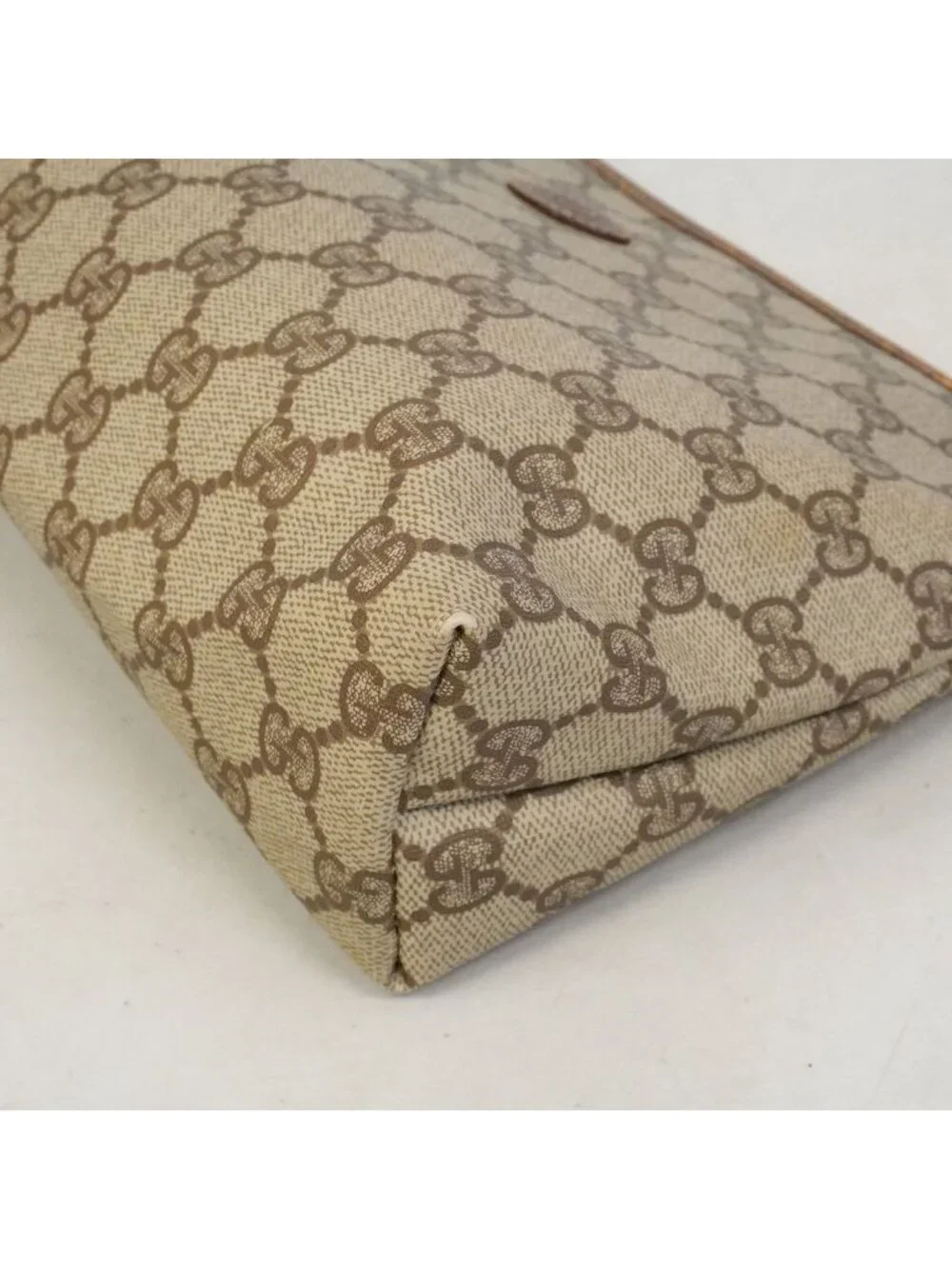 Gucci Pouch GG Supreme 156 01 Brown Gold